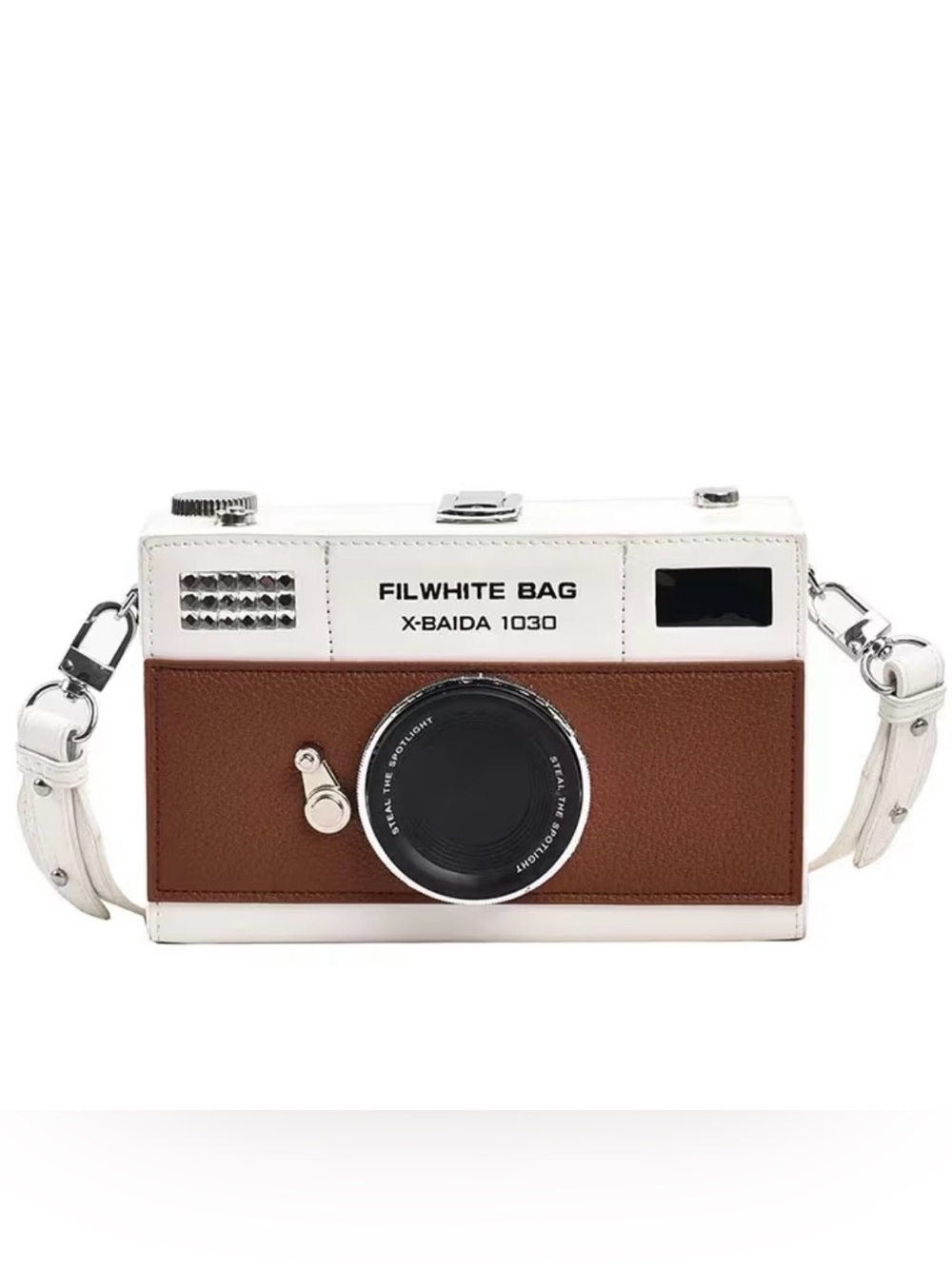 Kohl's FILWHITE BAG Camera Crossbody - White & Brown